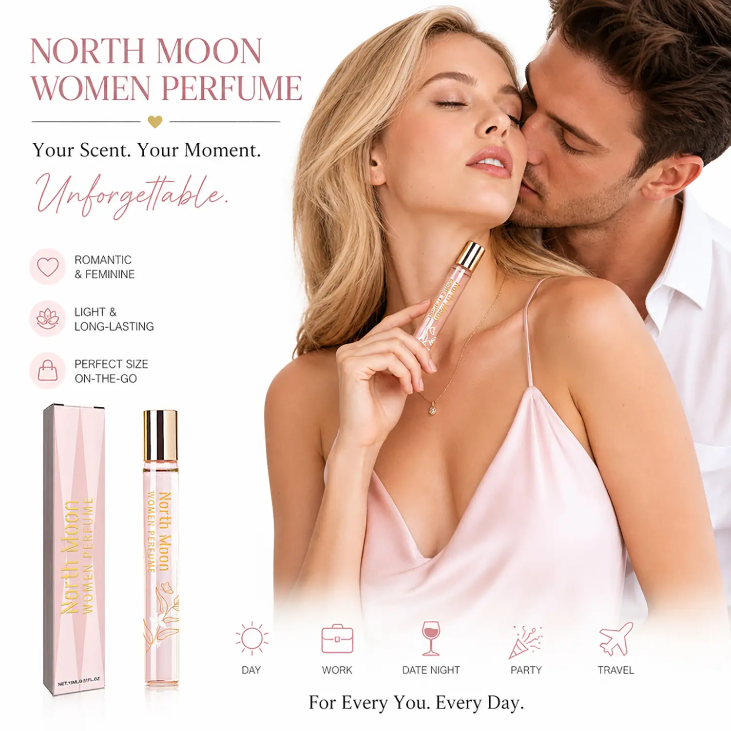 Women’s Pheromone Perfume, Infused with Pheromone Formula, Long Lasting 10H, Unique floral and fruity Scent, Pheromones make him crave you, keep him captivated, share a passionate night, Perfect Gift for Christmas, Halloween & Anniversaries. 15ML/0.5FL.OZ