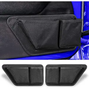 Front Door Side Insert Storage Pockets Box, 2PCS Door Storage Pockets for 2011-2018 Jeep Wrangler JK JKU Accessories 2/4-Door, Door Net Pocket Replacement