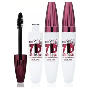 2pcs 7d Mascara Fiber Lashes Waterproof, Colossal Mascara Black Long-Lasting & Buildable Volume
