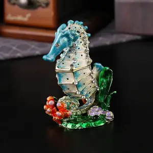 Fantasy Seahorse Coral Jewelry Box, Ideal for Storing Keepsakes and Jewels, Perfect Small Treasure Organizer, Eye-Catching Desktop Decor