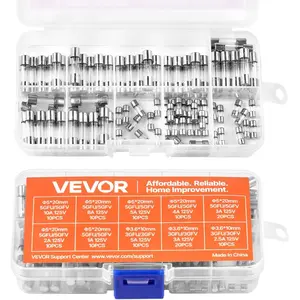 VEVOR Fast-Blow Glass Fuses Assortment Kit, 120 Pcs 125 Volt, 5 x 20 mm 1A 2A 3A 4A 5A 8A 10A, 3.6 x 10 mm 2.5A 3A 5A Tube Fuses, Suitable for Electrical Boxes, LED Strips, Electronics, Appliances