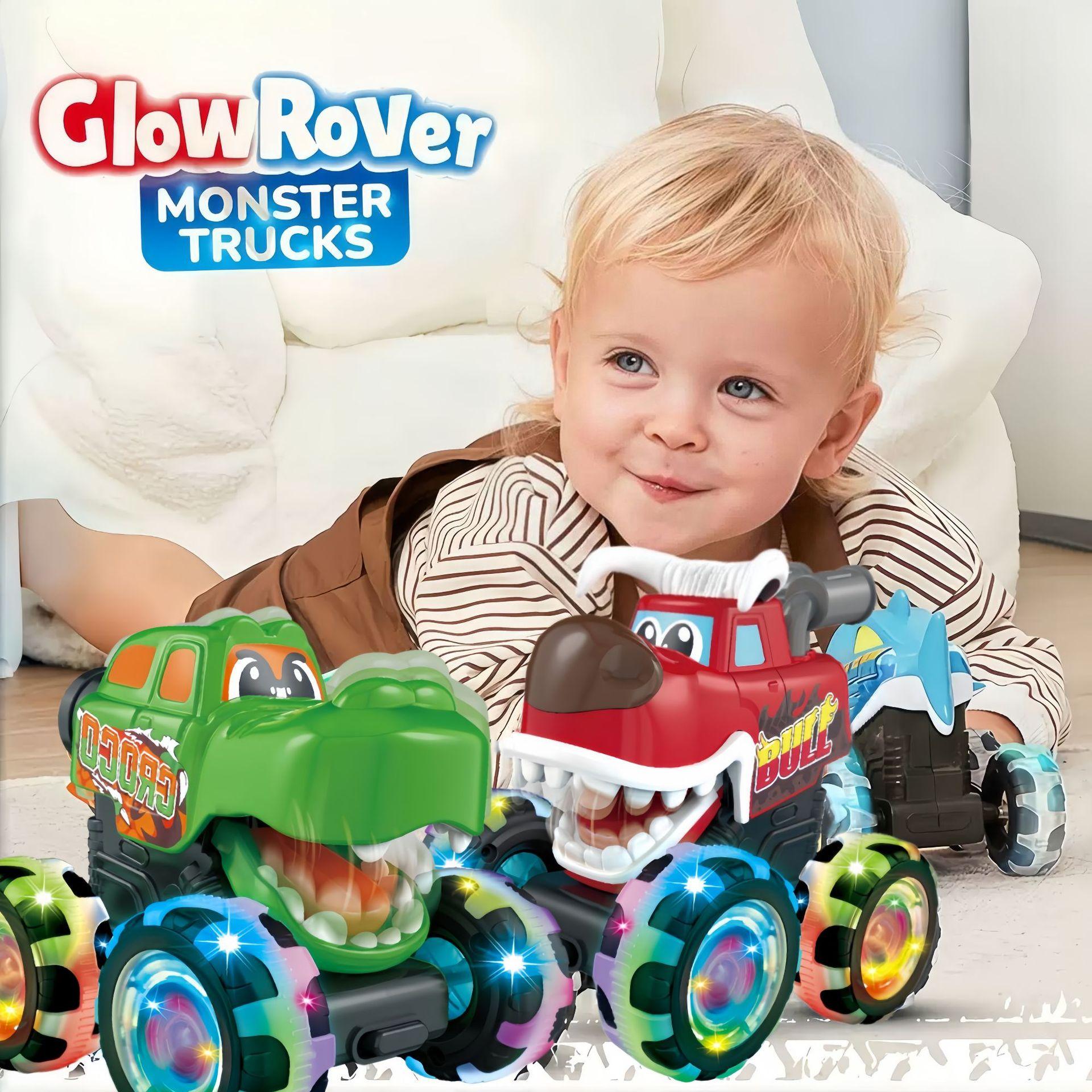 Hot Selling Press Light Up Toy Car, Big Wheel Inertia Slide Vehicle with LED Lights, Fun Kids Push & Go Car, Perfect Birthday Gift for Boys & Girls