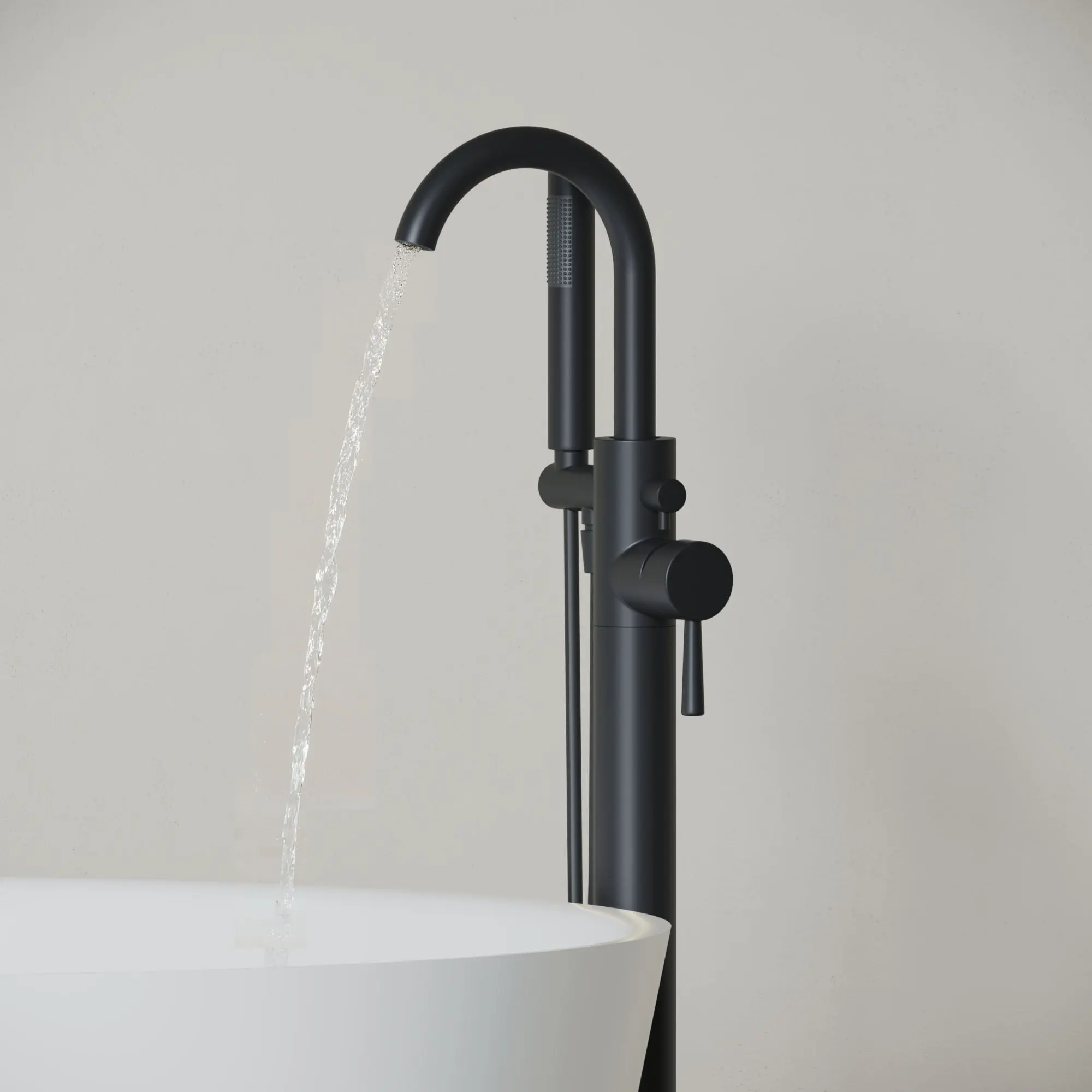 Dowell Freestanding Bathtub Faucet - 8003 001 Series, Floor Mounted Brass Bathroom Tub Faucets with Hand Shower