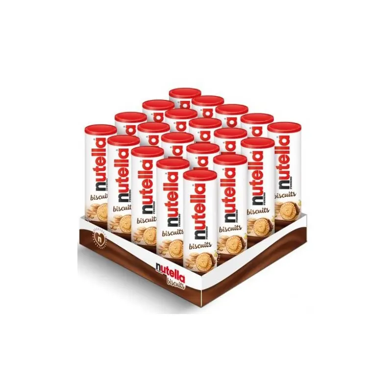 Nutella Hazelnut Biscuit Tube - 20 x 166gr, Salt-Sweet, Cocoa-Infused, Milk-Based Delicious Snack
