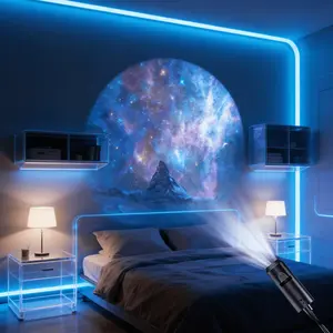 LED Galaxy Projector Light, 1 Lamp + 10/6/3 Image Replacement, Starry Sky Night Light, Ceiling Photo Background Decorative Lamp