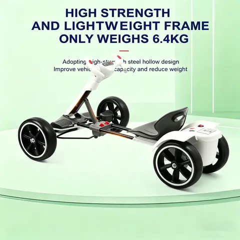 Foldable Frame Toddler Ride-On Go-Kart Scooter - 390W Motor, 3.7 MPH Top Speed, Adjustable Handlebars, Dual Braking System, 6000mAh Battery, Musical Player, 2-4 Age Range, Portable Outdoor Sports Equipment, Holidays Kid Stuff for Boys Cool Toddler Toys