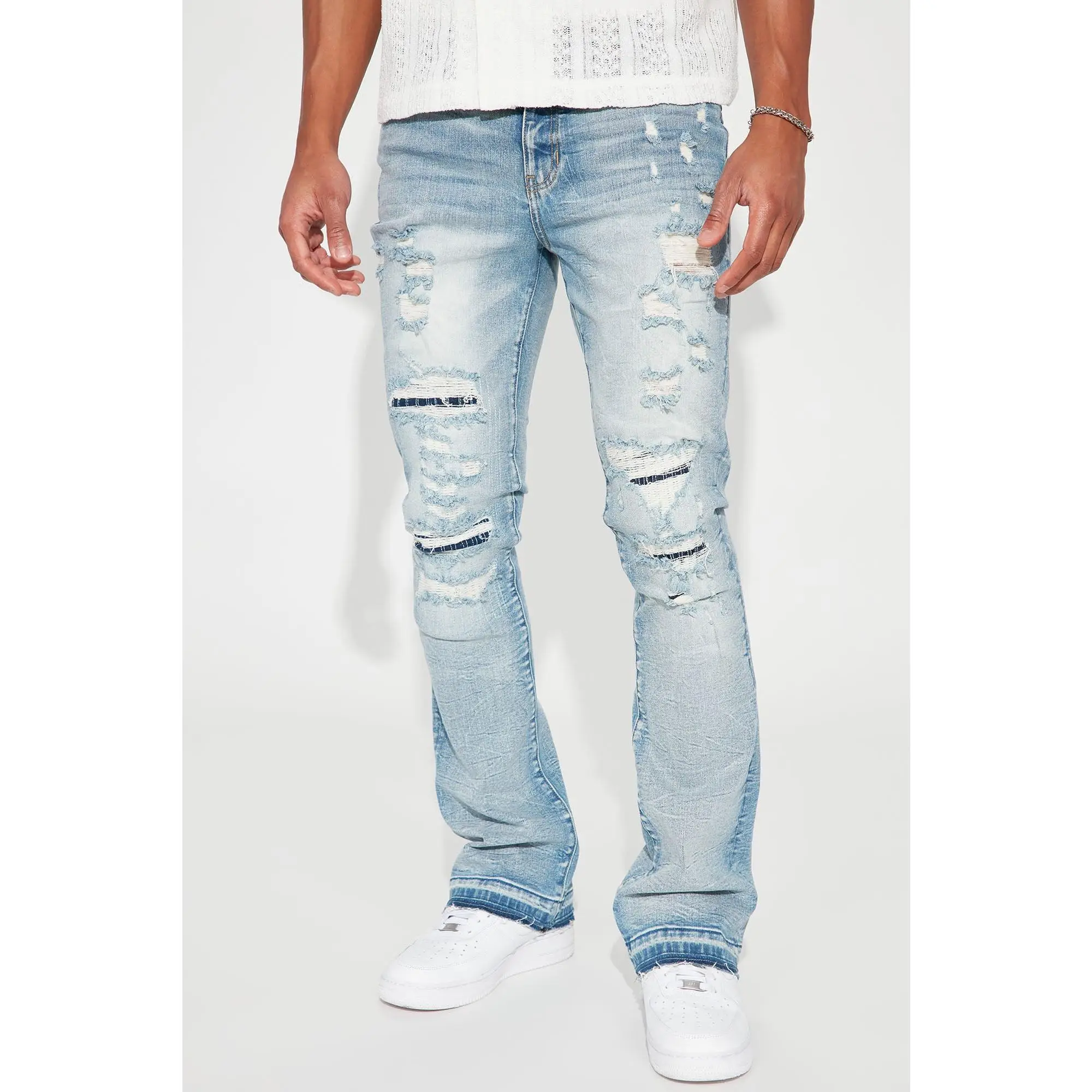 Undercover Slim Stacked Flare Jeans - Medium Blue Wash