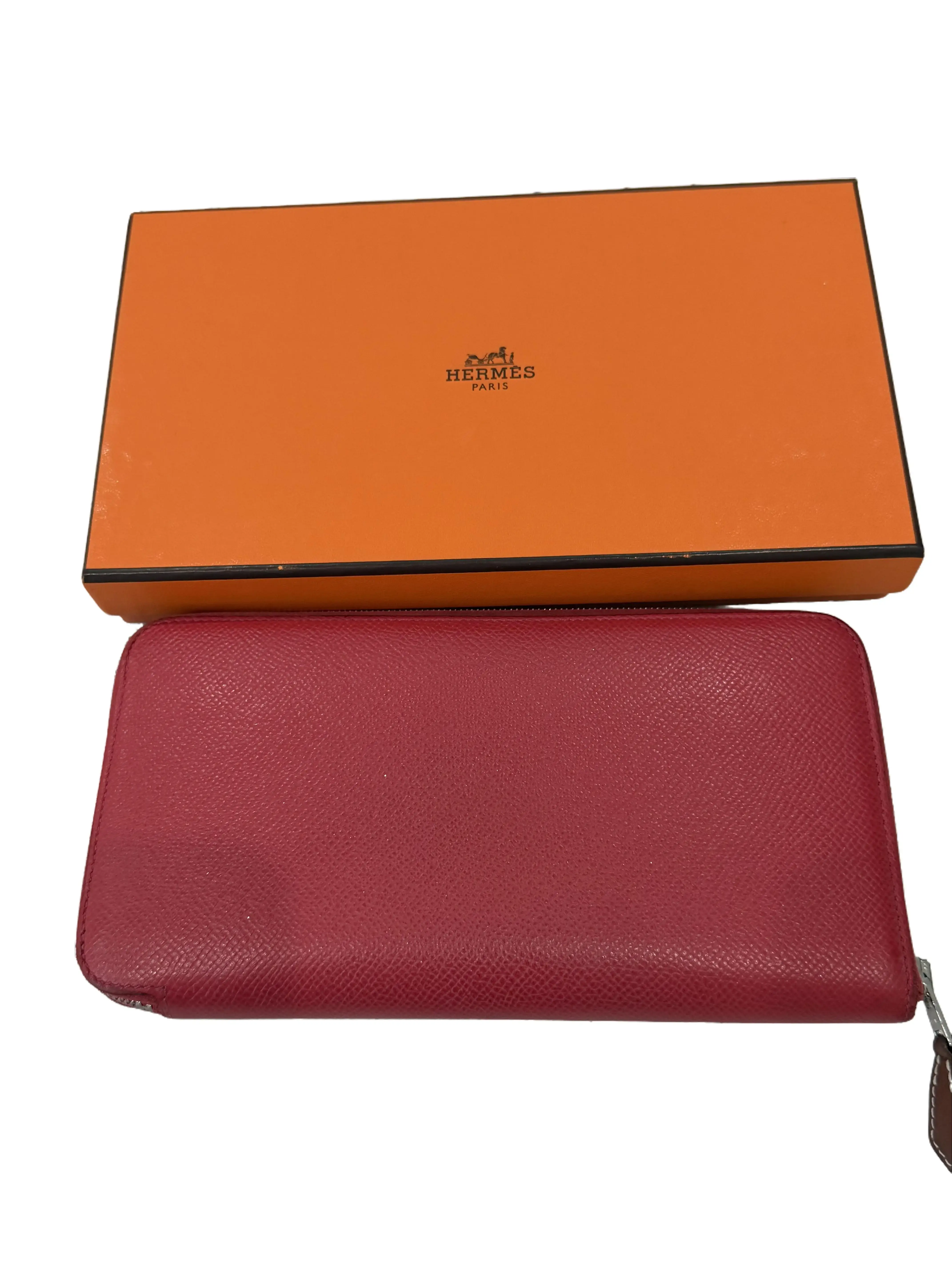 Pre-owned HERMÈS Leather Small Leather Goods Hermes Azap Silk'In Classique Long Wallet