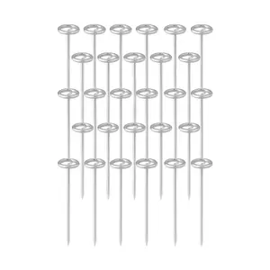 Ashman 6-inch Circle Top Pins-Landscape Staples (Galvanized)-(50 Pins)