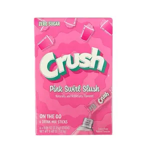 Crush Pink Swirl Slush Zero Sugar On The Go Sticks- 6 Drink Sticks per box