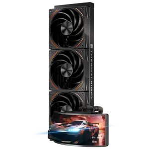 Thermalright RAINBOW VISION 360 TURBO ARGB Black Computer Case with Rainbow Vision Curved Screen Radiator for Enhanced Cooling vertical  gpu RGB Liquid CPU Cooler with Fans tuf  gaming black  pc