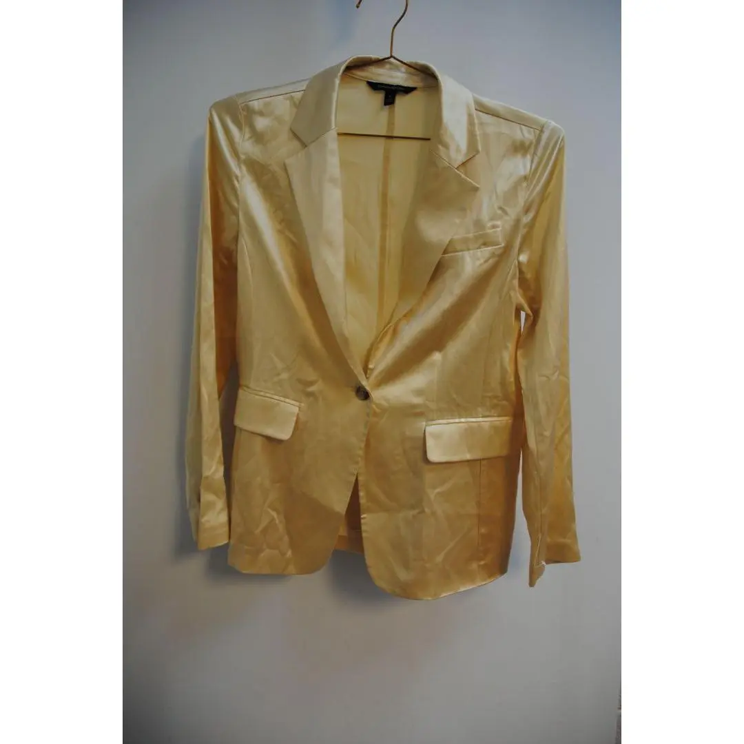 Banana Republic Champagne Satin Blazer 6