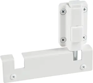 Sliding Glass Door Foot Lock (Kick Lock), Keyless Patio Door Sery Security Lock, Position Vent Lock, Top or Bottom Rail Install, Child Safety, White