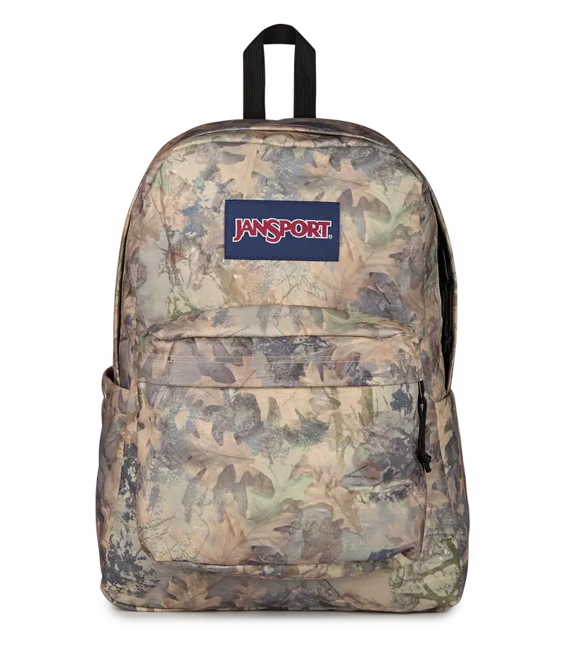JanSport SuperBreak Plus School Laptop Backpack, 26L, 15-Inch Laptop Sleeve, Water Bottle Pocket, Recycled Polyester, Bogcore Camo