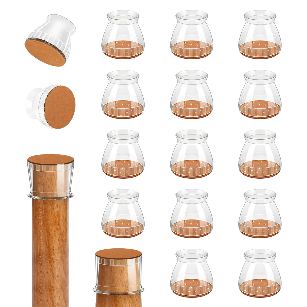 24PCS Silicone Solid Wood Floor Chair Leg Protectors - Home Supplies for Bar Stools, Dining Chairs, Easy to Install, Floor Protection, Scratch-Resistant, Noise-Reducing, Durable, Reusable, Multi-Size