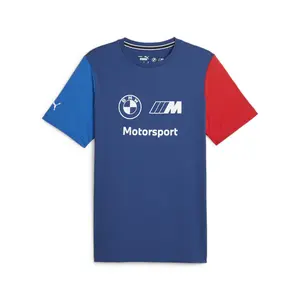 PUMA Mens Bmw M Motorsport Essentials Logo Crew Neck Short Sleeve Casual Tops Casual - Blue