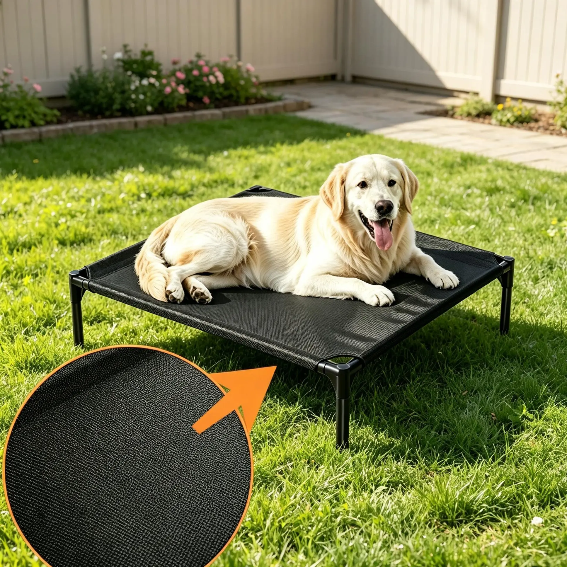 Elevated Dog Bed – Washable Breathable Oxford Cloth & Sturdy Metal Frame | Cooling Airflow | All-Season Comfort