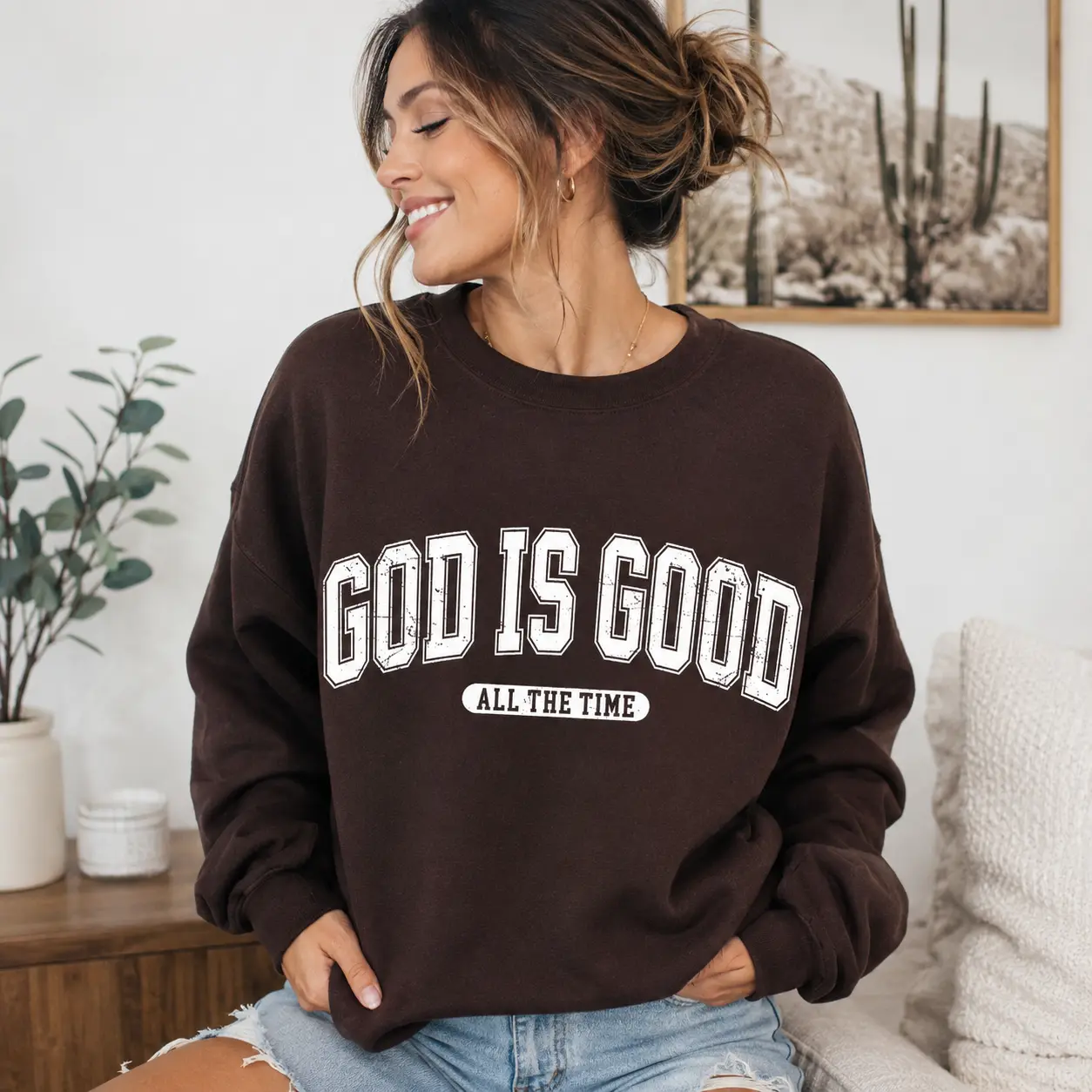 God Is Good All The Time Sweatshirt, Christian Faith Crewneck, Religious Bible Verse Sweatshirt, Inspirational Jesus Pullover, Christian Gift for Women, Gildan Sweatshirt -DPCLICK