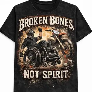 Broken Bones Not Spirit Graphic Tee – Motivational Streetwear Shirt