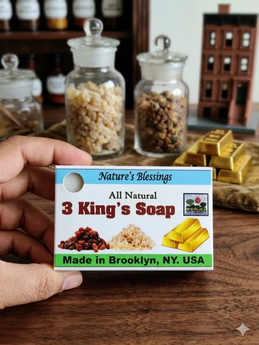 Nature's Blessings 3 King's Soap | All Natural Handmade Cleansing Bar | Botanical Soap for Daily Face & Body Care | Made in USA