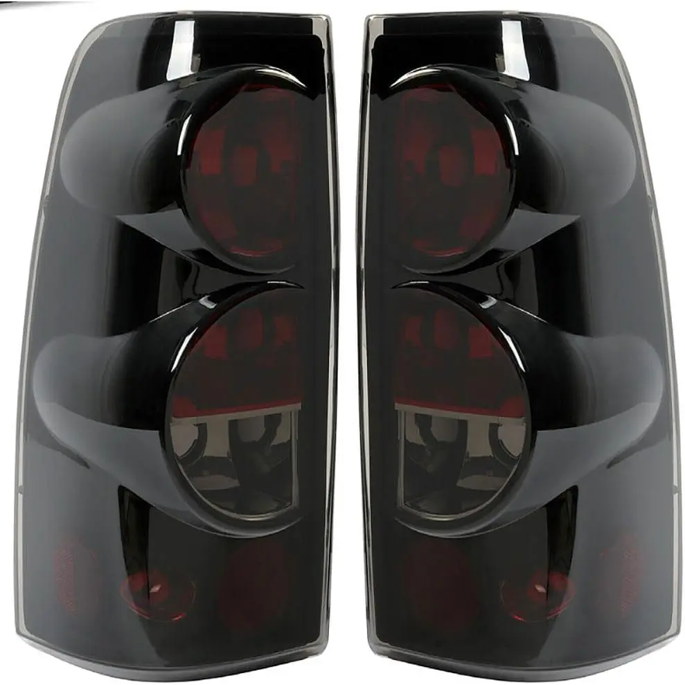 SUNDAY MIRTH Tail Light Compatible With 1999-2006 Chevy Silverado 1500 2500 3500 2007 Classic & 1999-2002 GMC Sierra 1500 2500 3500 Taillight Housing Replacement Left & Right, Black/Smoke, ABS Material, IP67 Waterproof, Car Lighting Accessories Automotive