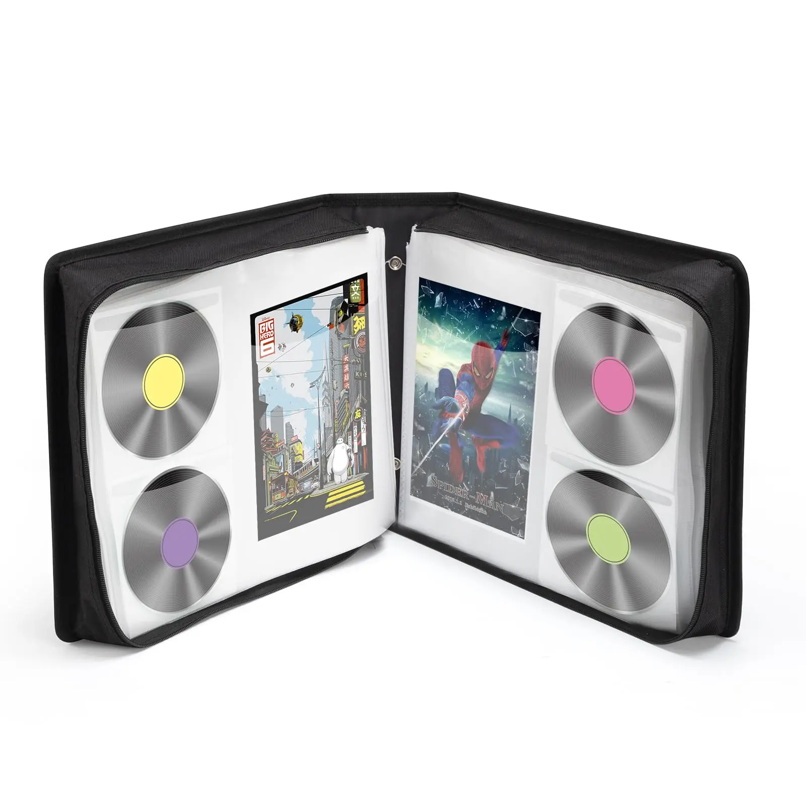 Dvd Case 200 Dvds And 100 Booklets Capacity  Cd/blu-ray Storage Binder With Booklet Inserts Media Organizer Holder Black Blu Ray Wallet For Car (200 Capacity)