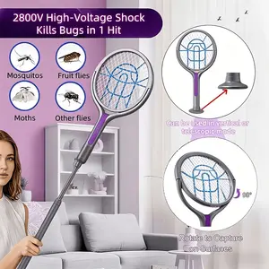 Retractable Folding Mosquito Swatter, Wall-Mounted, Two-Section Telescopic Design, Versatile Mosquito Swatter for Home Use camping essentials