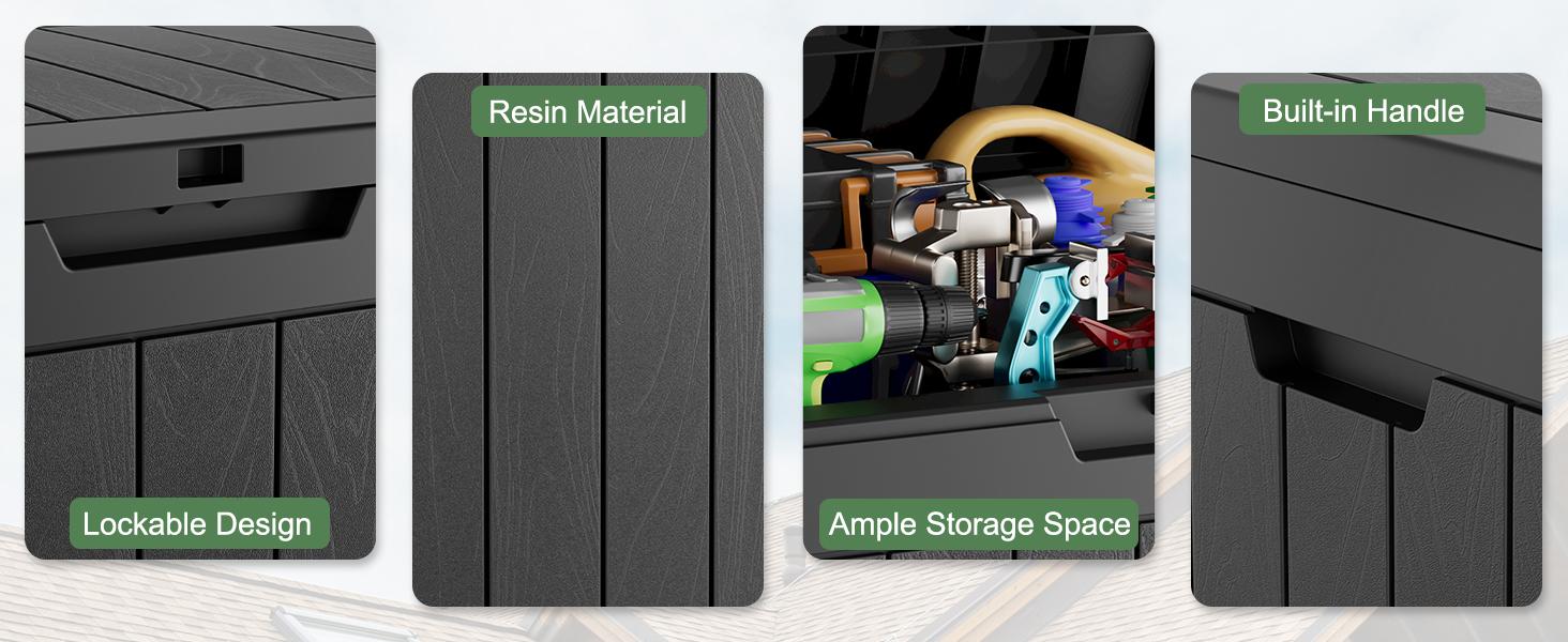 31-Gallon Outdoor Storage Box, Waterproof & UV-Resistant, Perfect for Organizing Patio Furniture, Cushions, Toys, and Tools. Ideal for Patio, Garage, and Deck.