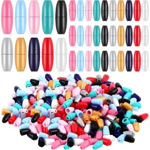 100 Pieces Plastic Breakaway Clasps Bead Barrel Connectors Safety Breakaway Clasp Lanyard Clips for Necklace Bracelet Lanyard Jewelry Making(Multicolor)