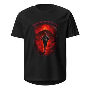 Stranger Things Running Up That Hill Unisex Sports Jersey Bold Red-Toned Sci-Fi Design Lightweight Breathable Mesh Relaxed Fit for Workouts & Streetwear