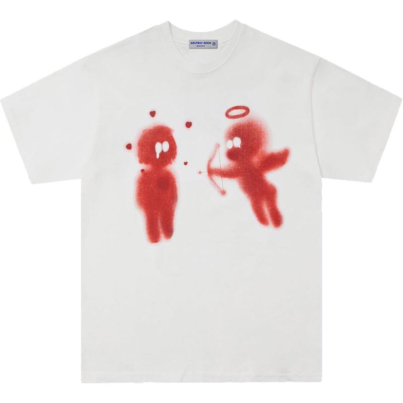 Men's Cupid’s Love Arrow Print Graphic T-Shirt - 100% Cotton Short Sleeve Crew Neck Regular Fit Casual Wear | Soft & Breathable Fabric, Durable Print, Everyday Comfort, Machine Washable, Y2K streetwear Casual graphic tee