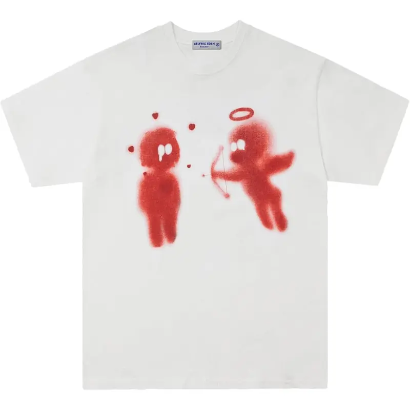 Men's Cupid’s Love Arrow Print Graphic T-Shirt - 100% Cotton Short Sleeve Crew Neck Regular Fit Casual Wear | Soft & Breathable Fabric, Durable Print, Everyday Comfort, Machine Washable, Y2K streetwear Casual graphic tee