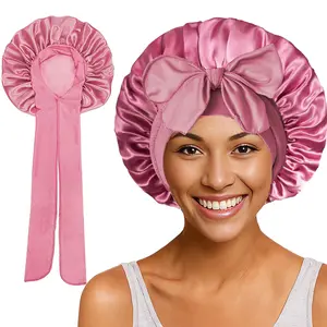 Luxury Double Layer Satin Bonnet for Women Adjustable Silk Smooth Sleeping Cap for Hair Protection & Heatless Styling