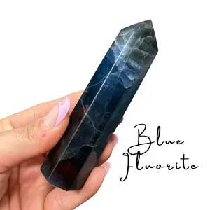 Small Blue Fluorite Point - 4" Blue Fluorite - Polished Fluorite Point