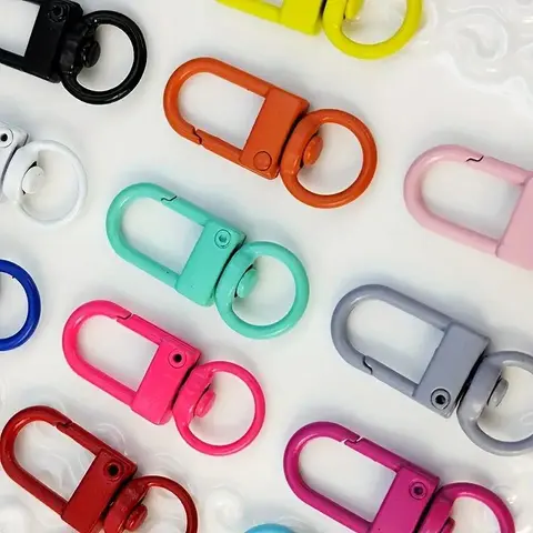 100pcs Colorful Metal Lobster Claw Clasps (33.6x9.8mm) with 360° Swivel Lanyards, Trigger Snap Hooks, Key Rings - DIY Jewelry Making Home Organization Accessories, Bag Key Chains - Easy Access, Solid Plating Wear Resistance, 360° Rotation Flexibility