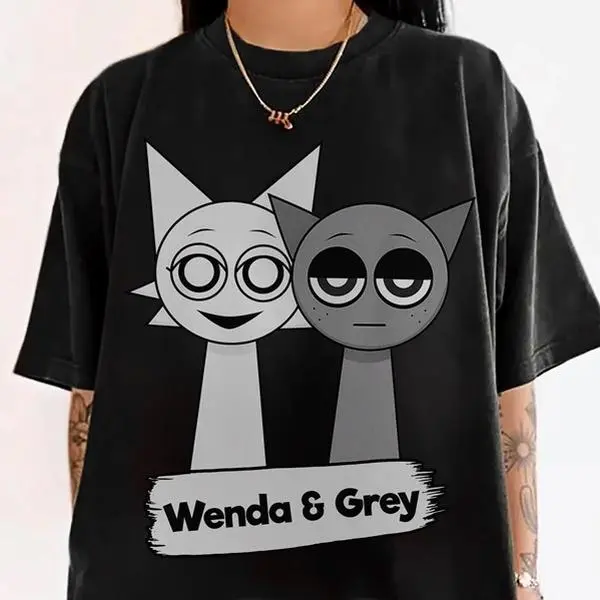 Sprunki Wenda And Gray Shirt, Duo Character Tee, Sprunki Fan Gift 45840 38