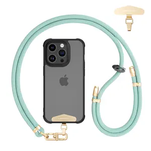 UGIFT New Two-In-One Mobile Phone Lanyard with Adjustable Fit, Removable Braided Wrist Rope & Diagonal Design for Mountaineers - Cellphone, Smartphone