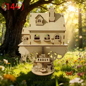 DIY Jungle Treehouse Kit, Craft Model Set, Hands-On Activity Table Decor, Christmas Birthday Halloween Gift, Wooden House Kit Adults