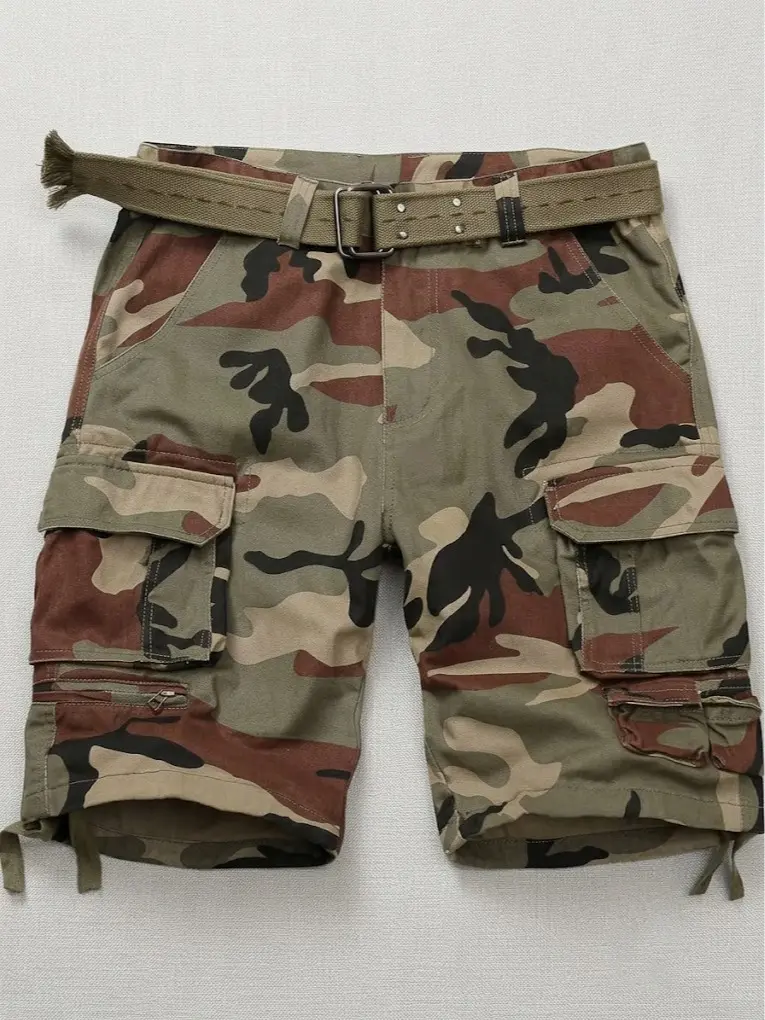 Men's Casual Cargo Shorts Cotton 9 Pocket Work | Relaxed Fit Shorts for men Zipper Pocket for Outdoor and Casual(No Belt)