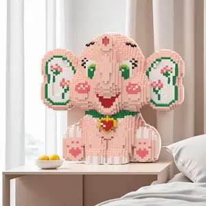 Lucky Elephant 3D Puzzle Building Block Set, Creative Room Decor Gift for Birthday Halloween Valentine Christmas Holiday DIY Craft Hobbyist