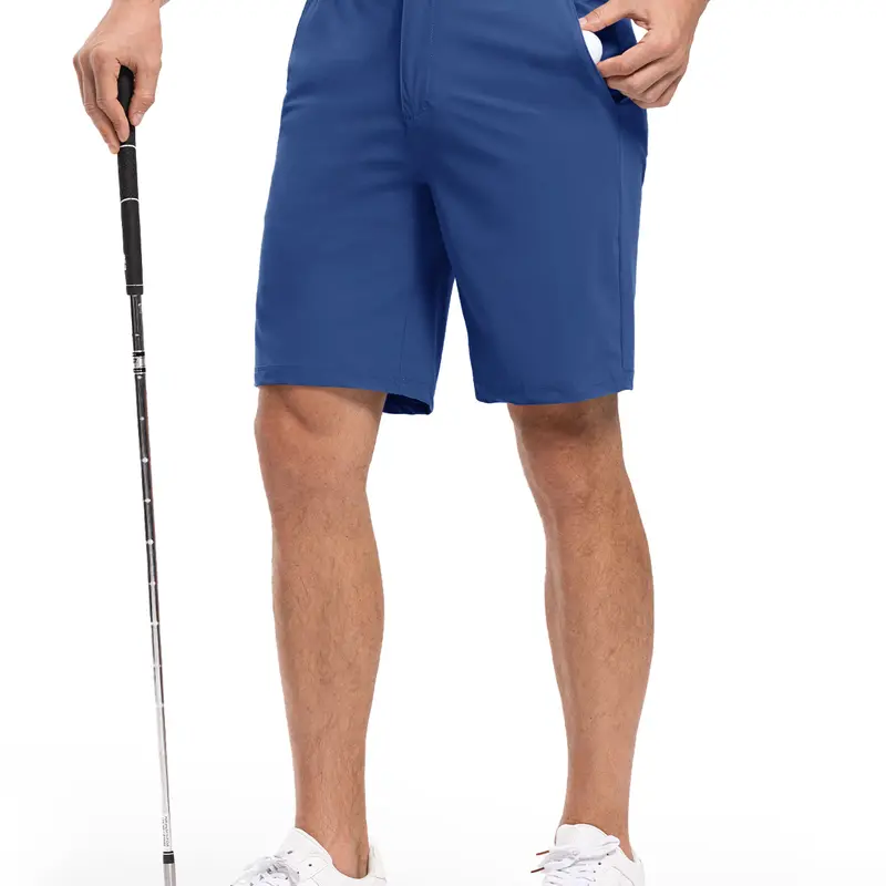 TBMPOY Men's 1-3 Pack 9" Elastic Tuck-In Waistband 4-Way Stretch Quick Dry Lightweight Golf Shorts - Belt Loops, 5-Pocket Carry, Casual Sports Bottoms for Business Casual, Travel - Father's Day Gift