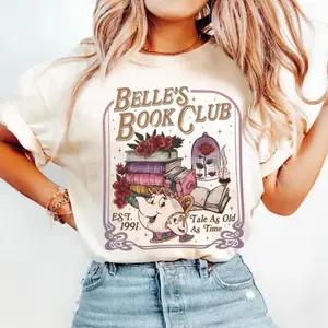Belle's Book Club T-Shirt, Tale As Old As Time Belles Book Cafe Tee, Belle Princess Book Tee, Book Lover Gift