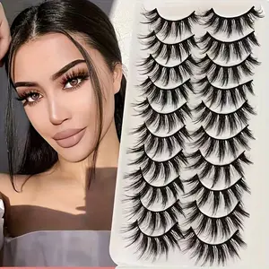 Fluffy False Eyelashes, Volumized False Eyelashes, Wispy 3D Faux Cluster Lashes, 18mm Natural Curling Eye Makeup Strip Lashes for Lashes Extensions, Eye Makeup Enhancement