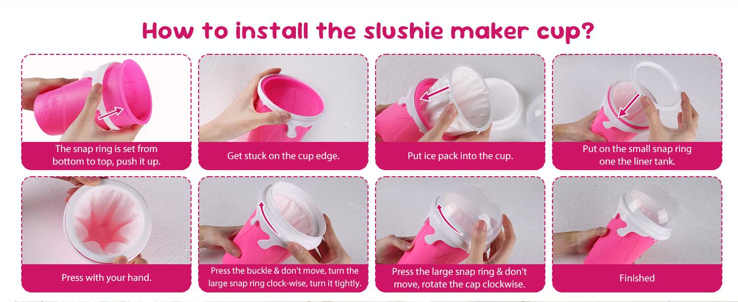 16.9oz Slushie Maker Cup Drinkware, Frozen Magic Squeeze Tool with Lid & Straw, DIY Cooling Container for Juice Milk Yogurt Ice Cream, Kitchenware Gift for Friends, Slushy Maker Cup