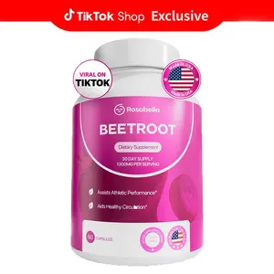 Rosabella Organic Beetroot Capsules (1300mg) for Blood Flow & Heart Health
