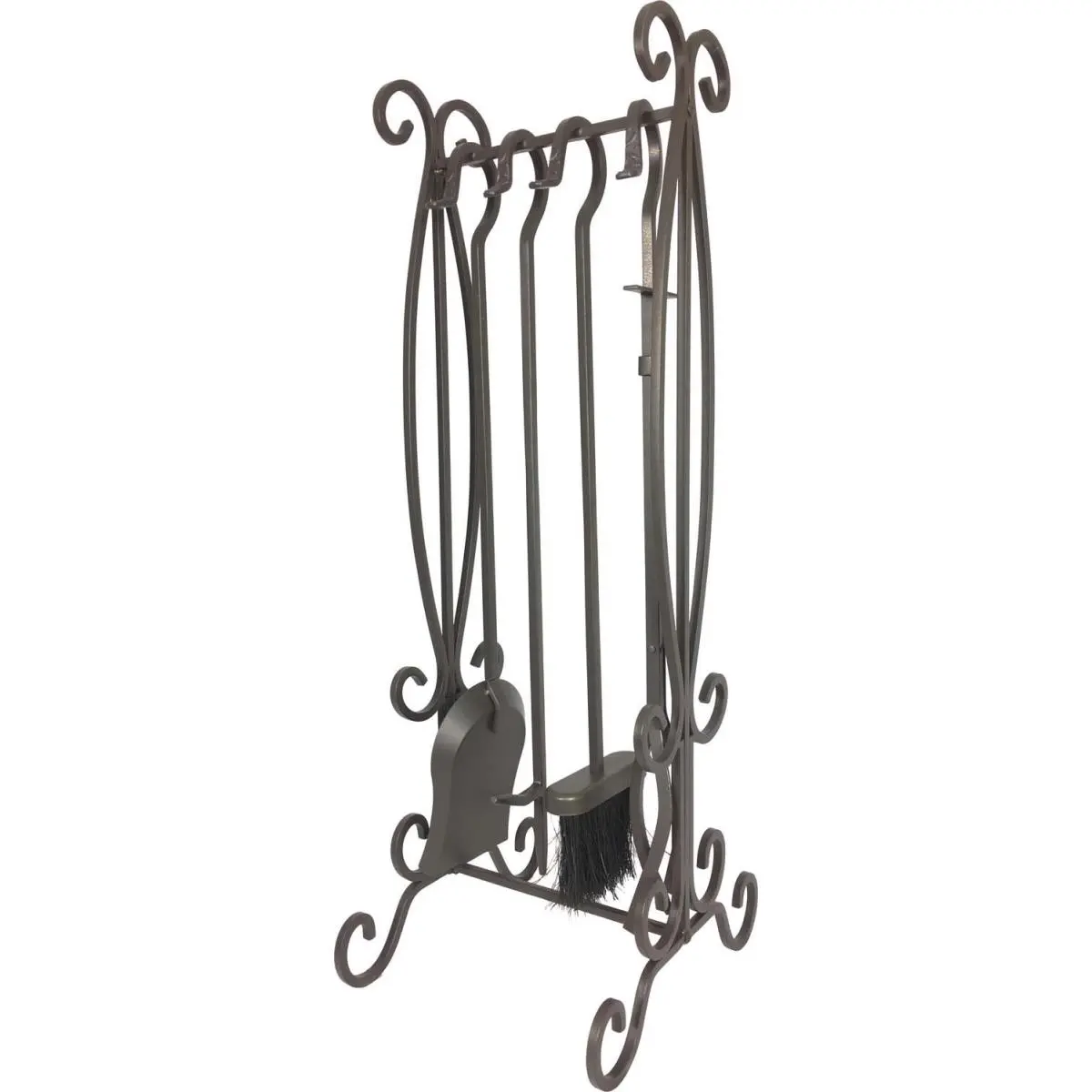 212 MAIN 5-Pieces Dagan Wrought Iron Fireplace Tool Set, Bronze