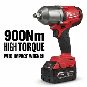 Milwaukee M18 FMTIWF12 Mid Torque 1/2 Inch Impact Wrench for Heavy Duty Construction and Mechanic Work 18V Brushless Cordless Tool Delivering 3100 IPM and 900Nm Torque Capacity for M22 Bolts High Performance Portable Design