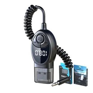 Aux to Bluetooth 5.3 Adapter,USB-3.5mm Aux Audio Adapter Receiver with Built-in Mic for Hands-Free Calls,Plug and Play Bluetooth Receiver,Compatible with Car Speaker and Home Audio