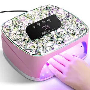 Shimmering Water Drill UV LED Nail Lamp, Professional Gel Polish Dryer with Smart Sensor and 4 Timers, Salon-Grade Manicure Tool, Ideal Gift
