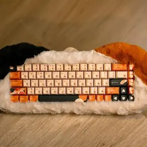 PETBRICK 65 Cute Wireless Mechanical Keyboard – Couple Custom Gift, RGB Fluffy Keyboard, Wired/Bluetooth/2.4G for Gaming & Love Sharing